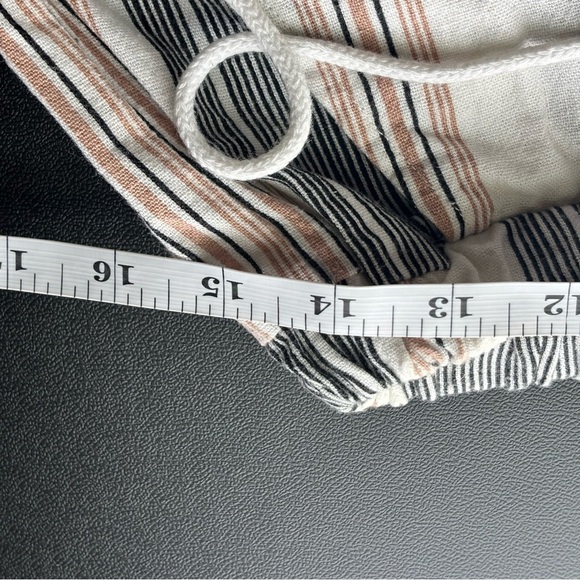 Womens Forever 21 Striped Linen Blend Wide Leg Pants – Drawstring Size Large - Picture 7 of 9